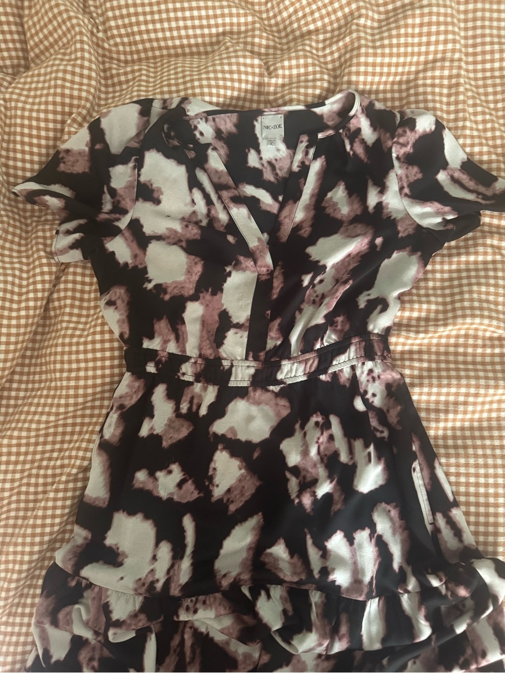 NIC+ZOE Black & Pink Abstract Maxi Dress
